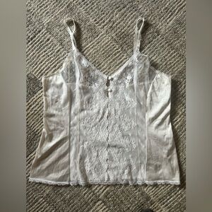 Set Of Two White Lace & Cream Satin Camisole Top Bundle